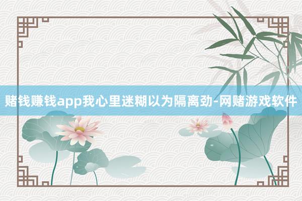 赌钱赚钱app我心里迷糊以为隔离劲-网赌游戏软件