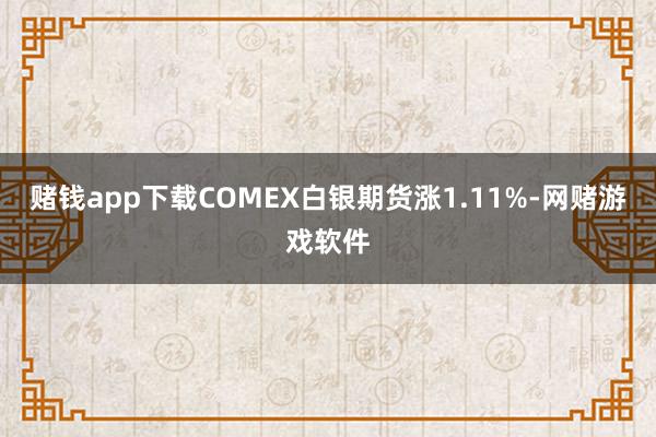 赌钱app下载COMEX白银期货涨1.11%-网赌游戏软件