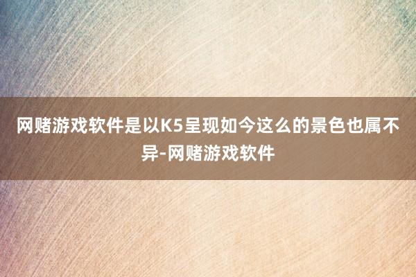 网赌游戏软件是以K5呈现如今这么的景色也属不异-网赌游戏软件