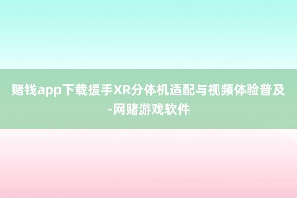 赌钱app下载援手XR分体机适配与视频体验普及-网赌游戏软件