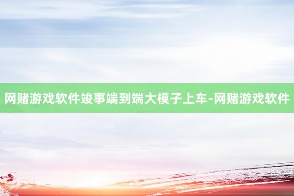 网赌游戏软件竣事端到端大模子上车-网赌游戏软件