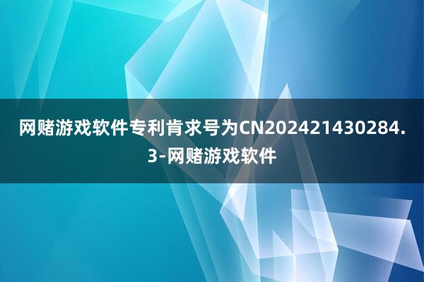 网赌游戏软件专利肯求号为CN202421430284.3-网赌游戏软件