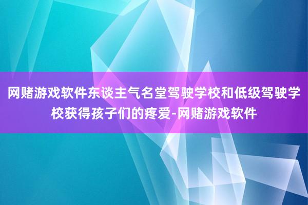 网赌游戏软件东谈主气名堂驾驶学校和低级驾驶学校获得孩子们的疼爱-网赌游戏软件