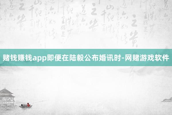 赌钱赚钱app即便在陆毅公布婚讯时-网赌游戏软件